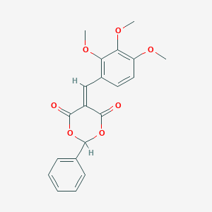 molecular formula C20H18O7 B298667 2-Phenyl-5-(2,3,4-trimethoxybenzylidene)-1,3-dioxane-4,6-dione 