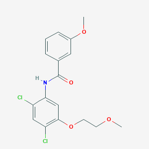 molecular formula C17H17Cl2NO4 B2986679 N-[2,4-二氯-5-(2-甲氧基乙氧基)苯基]-3-甲氧基苯甲酰胺 CAS No. 338961-32-3