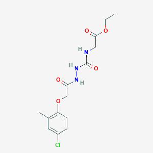 molecular formula C14H18ClN3O5 B2986688 Ethyl 2-({[2-(4-chloro-2-methylphenoxy)acetohydrazido]carbonyl}amino)acetate CAS No. 863416-51-7