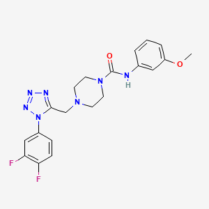 molecular formula C20H21F2N7O2 B2986689 4-((1-(3,4-difluorophenyl)-1H-tetrazol-5-yl)methyl)-N-(3-methoxyphenyl)piperazine-1-carboxamide CAS No. 1040653-41-5