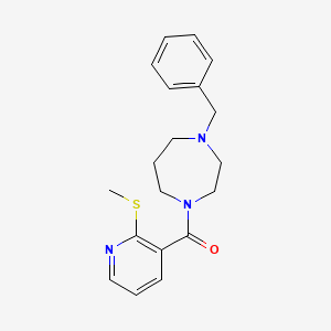 molecular formula C19H23N3OS B2986694 (4-Benzyl-1,4-diazepan-1-yl)-(2-methylsulfanylpyridin-3-yl)methanone CAS No. 1061521-52-5