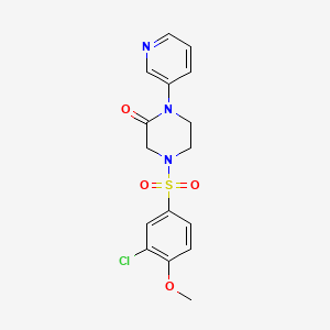 molecular formula C16H16ClN3O4S B2986696 4-(3-Chloro-4-methoxybenzenesulfonyl)-1-(pyridin-3-yl)piperazin-2-one CAS No. 2097867-83-7