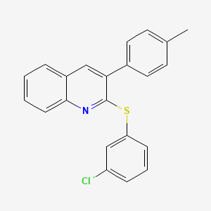 molecular formula C22H16ClNS B2986701 3-Chlorophenyl 3-(4-methylphenyl)-2-quinolinyl sulfide CAS No. 339102-50-0