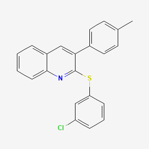 molecular formula C22H16ClNS B2986701 3-氯苯基 3-(4-甲基苯基)-2-喹啉基硫化物 CAS No. 339102-50-0