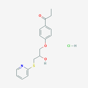 molecular formula C17H20ClNO3S B2986703 1-(4-(2-Hydroxy-3-(pyridin-2-ylthio)propoxy)phenyl)propan-1-one hydrochloride CAS No. 1331327-75-3