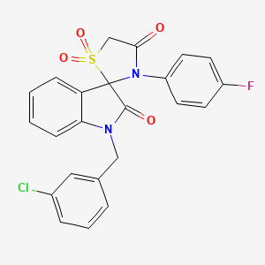 molecular formula C23H16ClFN2O4S B2986705 1-(3-Chlorobenzyl)-3'-(4-fluorophenyl)spiro[indoline-3,2'-thiazolidine]-2,4'-dione 1',1'-dioxide CAS No. 941970-62-3