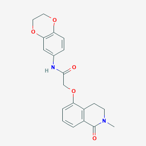 molecular formula C20H20N2O5 B2986713 N-(2,3-dihydro-1,4-benzodioxin-6-yl)-2-[(2-methyl-1-oxo-3,4-dihydroisoquinolin-5-yl)oxy]acetamide CAS No. 850904-77-7