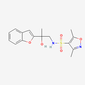 molecular formula C16H18N2O5S B2986714 N-(2-(benzofuran-2-yl)-2-hydroxypropyl)-3,5-dimethylisoxazole-4-sulfonamide CAS No. 2034546-06-8