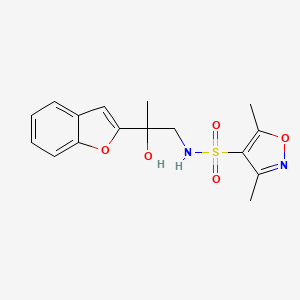 molecular formula C16H18N2O5S B2986714 N-(2-(苯并呋喃-2-基)-2-羟基丙基)-3,5-二甲基异恶唑-4-磺酰胺 CAS No. 2034546-06-8