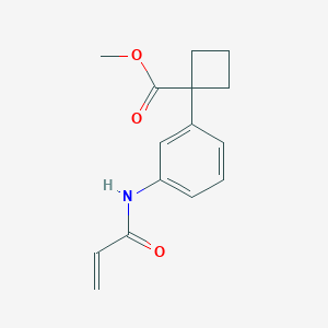 molecular formula C15H17NO3 B2986721 Methyl 1-[3-(prop-2-enoylamino)phenyl]cyclobutane-1-carboxylate CAS No. 2361640-63-1