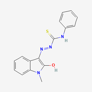 molecular formula C16H14N4OS B2986726 1-甲基靛红，3-(4-苯基硫代氨基脲) CAS No. 79560-75-1