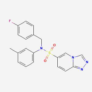 molecular formula C20H17FN4O2S B2986730 N~6~-(4-fluorobenzyl)-N~6~-(3-methylphenyl)[1,2,4]triazolo[4,3-a]pyridine-6-sulfonamide CAS No. 1251632-89-9