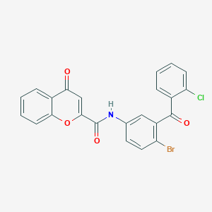 molecular formula C23H13BrClNO4 B2986760 N-[4-溴-3-(2-氯苯甲酰)苯基]-4-氧代色满-2-甲酰胺 CAS No. 361166-51-0