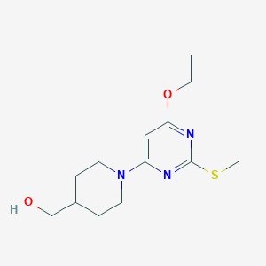 molecular formula C13H21N3O2S B2986761 (1-(6-Ethoxy-2-(methylthio)pyrimidin-4-yl)piperidin-4-yl)methanol CAS No. 1353980-39-8