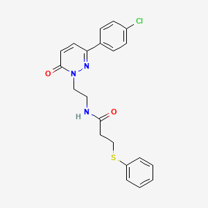 N-(2-(3-(4-chlorophenyl)-6-oxopyridazin-1(6H)-yl)ethyl)-3-(phenylthio)propanamide