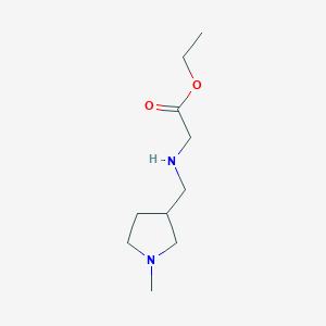 molecular formula C10H20N2O2 B2986775 Ethyl 2-[(1-methylpyrrolidin-3-yl)methylamino]acetate CAS No. 1184475-91-9