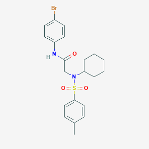 molecular formula C21H25BrN2O3S B298679 N-(4-bromophenyl)-2-{cyclohexyl[(4-methylphenyl)sulfonyl]amino}acetamide 