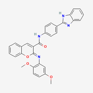 (2Z)-N-[4-(1H-benzimidazol-2-yl)phenyl]-2-[(2,5-dimethoxyphenyl)imino]-2H-chromene-3-carboxamide
