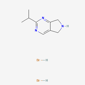 molecular formula C9H15Br2N3 B2986804 2-Propan-2-yl-6,7-dihydro-5H-pyrrolo[3,4-d]pyrimidine;dihydrobromide CAS No. 2460751-17-9