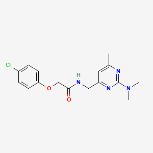 molecular formula C16H19ClN4O2 B2986809 2-(4-chlorophenoxy)-N-((2-(dimethylamino)-6-methylpyrimidin-4-yl)methyl)acetamide CAS No. 1797082-35-9