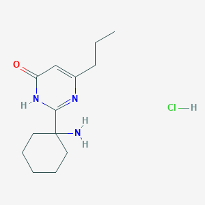 molecular formula C13H22ClN3O B2986810 2-(1-Aminocyclohexyl)-6-propyl-3,4-dihydropyrimidin-4-one hydrochloride CAS No. 1333968-04-9