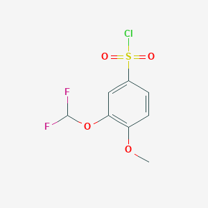 molecular formula C8H7ClF2O4S B2986812 3-(Difluoromethoxy)-4-methoxybenzenesulfonyl chloride CAS No. 929341-67-3