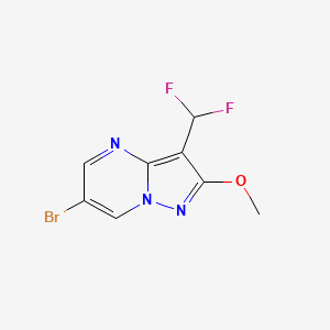 molecular formula C8H6BrF2N3O B2986814 6-Bromo-3-(difluoromethyl)-2-methoxypyrazolo[1,5-a]pyrimidine CAS No. 2248355-87-3
