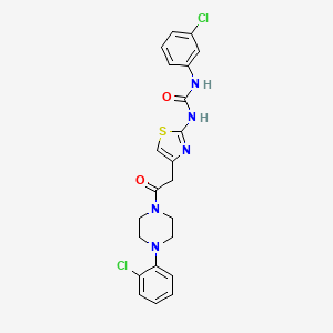 1-(3-Chlorophenyl)-3-(4-(2-(4-(2-chlorophenyl)piperazin-1-yl)-2-oxoethyl)thiazol-2-yl)urea