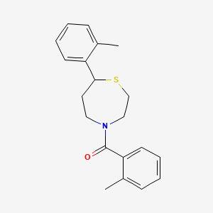 molecular formula C20H23NOS B2986846 o-Tolyl(7-(o-tolyl)-1,4-thiazepan-4-yl)methanone CAS No. 1795450-57-5