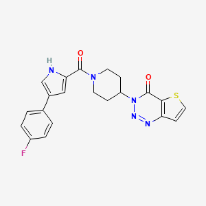 molecular formula C21H18FN5O2S B2986851 3-(1-(4-(4-氟苯基)-1H-吡咯-2-羰基)哌啶-4-基)噻吩并[3,2-d][1,2,3]三嗪-4(3H)-酮 CAS No. 2034381-02-5