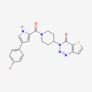 molecular formula C21H18FN5O2S B2986851 3-(1-(4-(4-fluorophenyl)-1H-pyrrole-2-carbonyl)piperidin-4-yl)thieno[3,2-d][1,2,3]triazin-4(3H)-one CAS No. 2034381-02-5