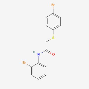 molecular formula C14H11Br2NOS B2986853 N-(2-溴苯基)-2-[(4-溴苯基)硫代]乙酰胺 CAS No. 804484-31-9