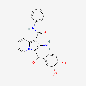 molecular formula C24H21N3O4 B2986855 2-amino-3-(3,4-dimethoxybenzoyl)-N-phenylindolizine-1-carboxamide CAS No. 903311-94-4