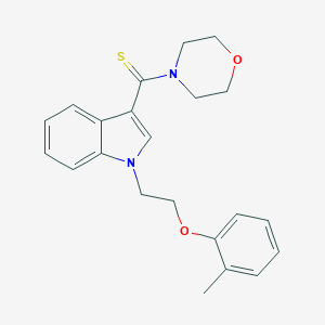 molecular formula C22H24N2O2S B298686 Morpholin-4-yl-[1-(2-o-tolyloxy-ethyl)-1H-indol-3-yl]-methanethione 