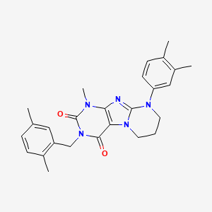molecular formula C26H29N5O2 B2986860 9-(3,4-dimethylphenyl)-3-[(2,5-dimethylphenyl)methyl]-1-methyl-7,8-dihydro-6H-purino[7,8-a]pyrimidine-2,4-dione CAS No. 846600-31-5