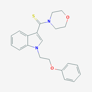molecular formula C21H22N2O2S B298688 Morpholin-4-yl-[1-(2-phenoxyethyl)indol-3-yl]methanethione 