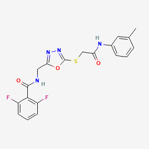 molecular formula C19H16F2N4O3S B2986883 2,6-difluoro-N-((5-((2-oxo-2-(m-tolylamino)ethyl)thio)-1,3,4-oxadiazol-2-yl)methyl)benzamide CAS No. 872621-44-8