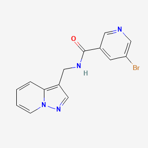 molecular formula C14H11BrN4O B2986885 5-bromo-N-(pyrazolo[1,5-a]pyridin-3-ylmethyl)nicotinamide CAS No. 1396802-59-7