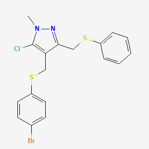 4-{[(4-bromophenyl)sulfanyl]methyl}-5-chloro-1-methyl-3-[(phenylsulfanyl)methyl]-1H-pyrazole