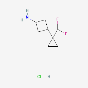 molecular formula C8H12ClF2N B2986888 8,8-Difluorodispiro[2.0.34.13]octan-6-amine;hydrochloride CAS No. 2402828-89-9