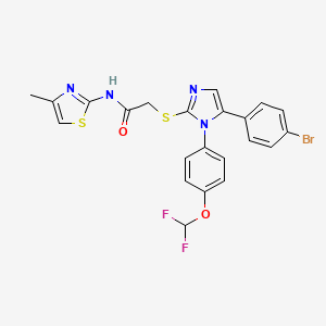2-((5-(4-bromophenyl)-1-(4-(difluoromethoxy)phenyl)-1H-imidazol-2-yl)thio)-N-(4-methylthiazol-2-yl)acetamide