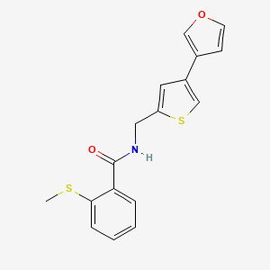 N-[[4-(Furan-3-yl)thiophen-2-yl]methyl]-2-methylsulfanylbenzamide