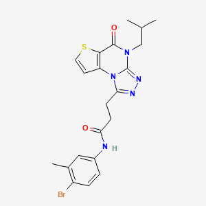 molecular formula C21H22BrN5O2S B2986914 N-(4-bromo-3-methylphenyl)-3-(4-isobutyl-5-oxo-4,5-dihydrothieno[2,3-e][1,2,4]triazolo[4,3-a]pyrimidin-1-yl)propanamide CAS No. 1215632-69-1