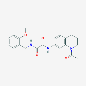 molecular formula C21H23N3O4 B2986917 N'-(1-乙酰-3,4-二氢-2H-喹啉-7-基)-N-[(2-甲氧基苯基)甲基]草酰胺 CAS No. 898439-67-3
