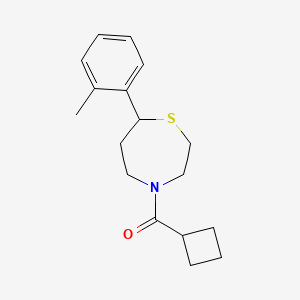 molecular formula C17H23NOS B2986924 环丁基（7-（邻甲苯基）-1,4-噻氮杂环-4-基）甲苯酮 CAS No. 1705250-32-3