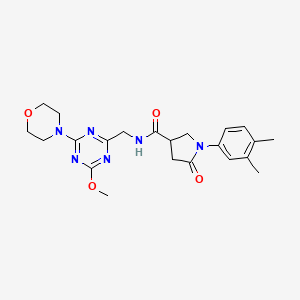 1-(3,4-dimethylphenyl)-N-((4-methoxy-6-morpholino-1,3,5-triazin-2-yl)methyl)-5-oxopyrrolidine-3-carboxamide