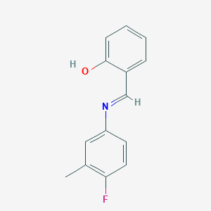 molecular formula C14H12FNO B2986936 2-{(E)-[(4-氟-3-甲基苯基)亚氨基]甲基}苯酚 CAS No. 1232820-51-7