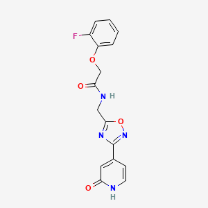 molecular formula C16H13FN4O4 B2986943 2-(2-fluorophenoxy)-N-((3-(2-oxo-1,2-dihydropyridin-4-yl)-1,2,4-oxadiazol-5-yl)methyl)acetamide CAS No. 2034268-33-0