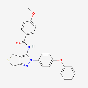 4-methoxy-N-[2-(4-phenoxyphenyl)-4,6-dihydrothieno[3,4-c]pyrazol-3-yl]benzamide
