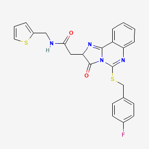 2-[5-[(4-fluorophenyl)methylsulfanyl]-3-oxo-2H-imidazo[1,2-c]quinazolin-2-yl]-N-(thiophen-2-ylmethyl)acetamide